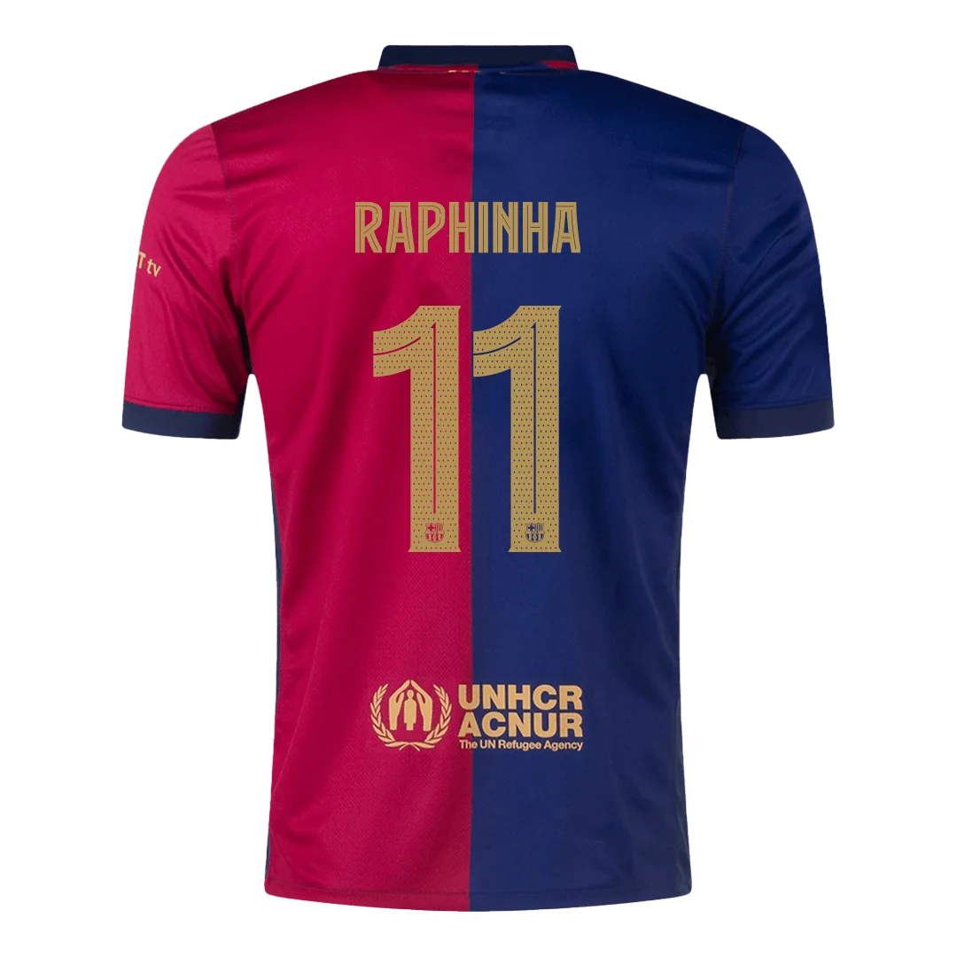 RAPHINHA #11 Barcelona Home Soccer Jersey -UCL