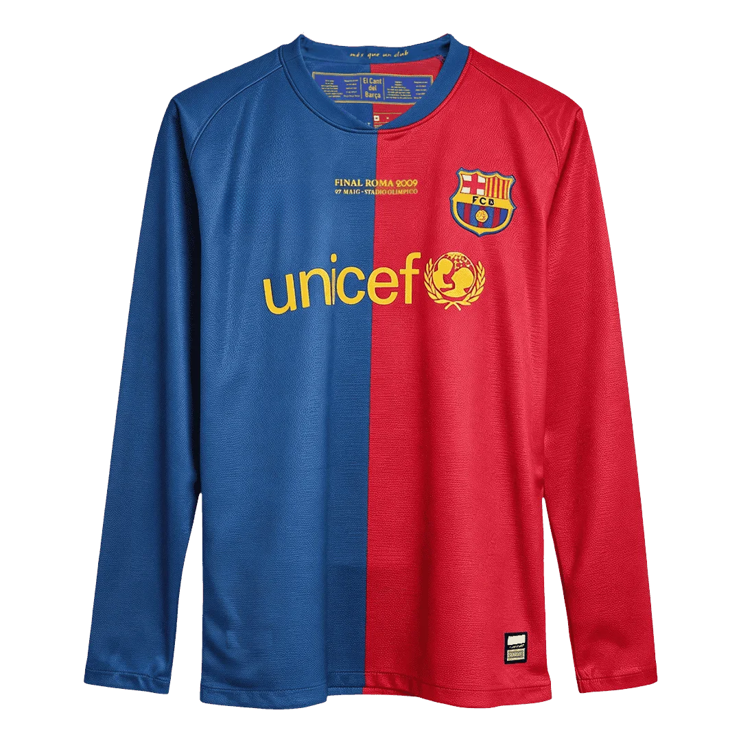 Retro Soccer Jersey Barcelona Home Long Sleeve 2008/09 - UCL Final