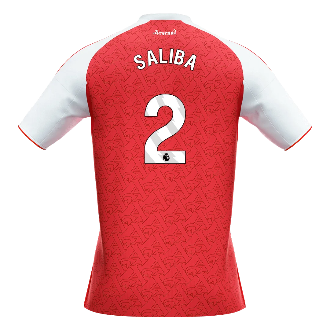SALIBA #2 Arsenal Home Soccer Jersey 2025/26