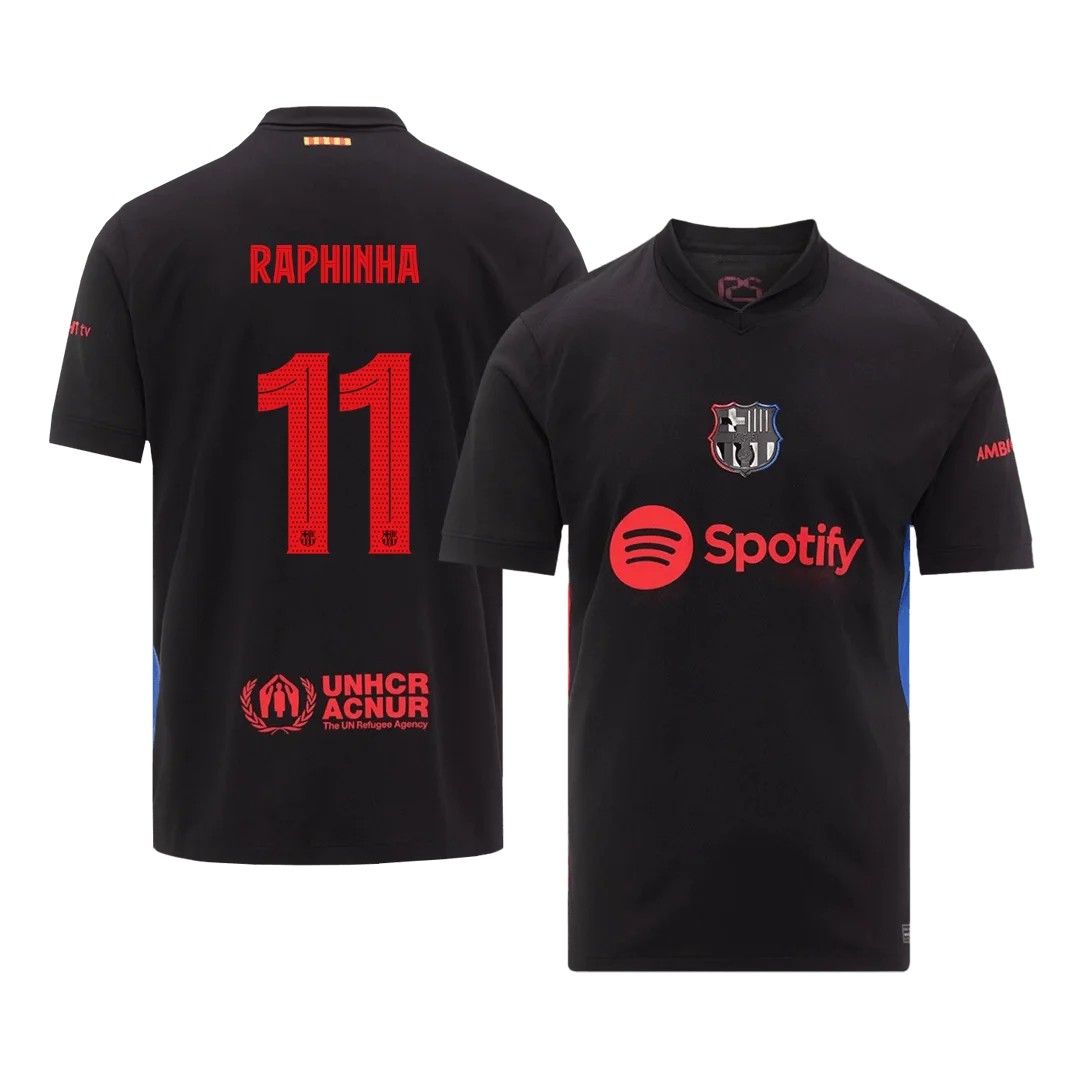 RAPHINHA #11 Barcelona Away Soccer Jersey -UCL