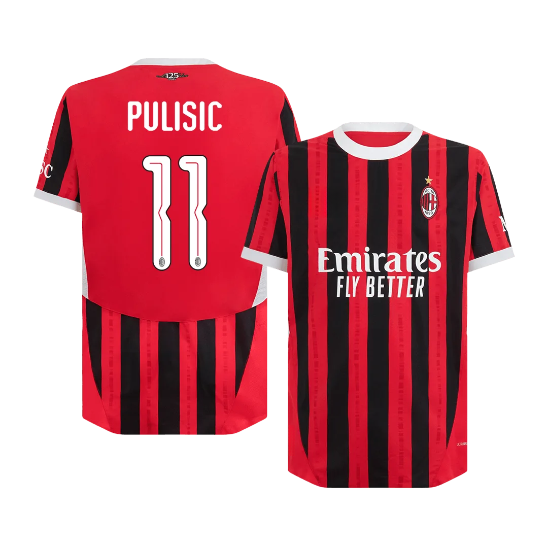 PULISIC #11 AC Milan Home Authentic Soccer Jersey - UCL