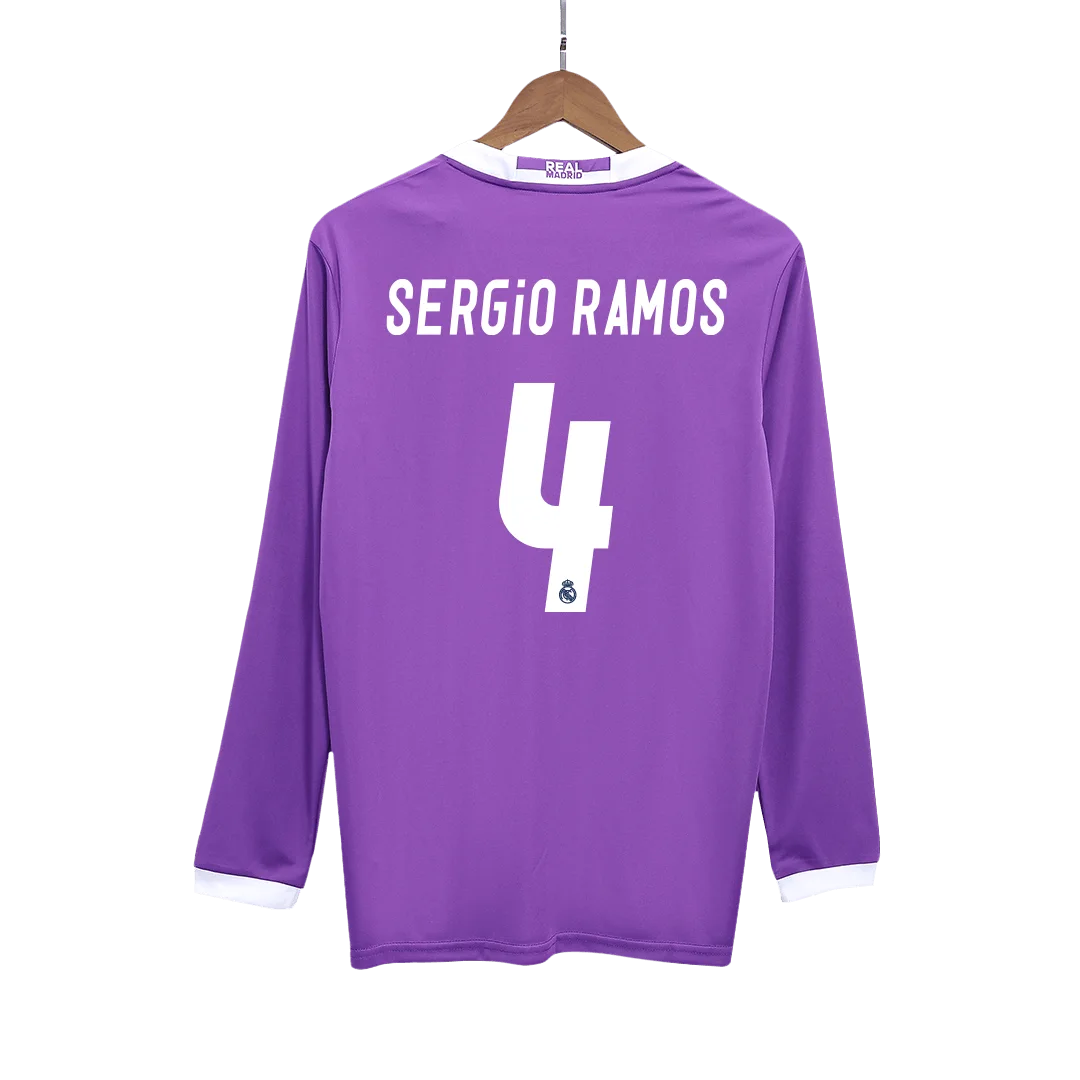 Retro Soccer Jersey SERGIO RAMOS #4 Real Madrid Away Long Sleeve 2016/17