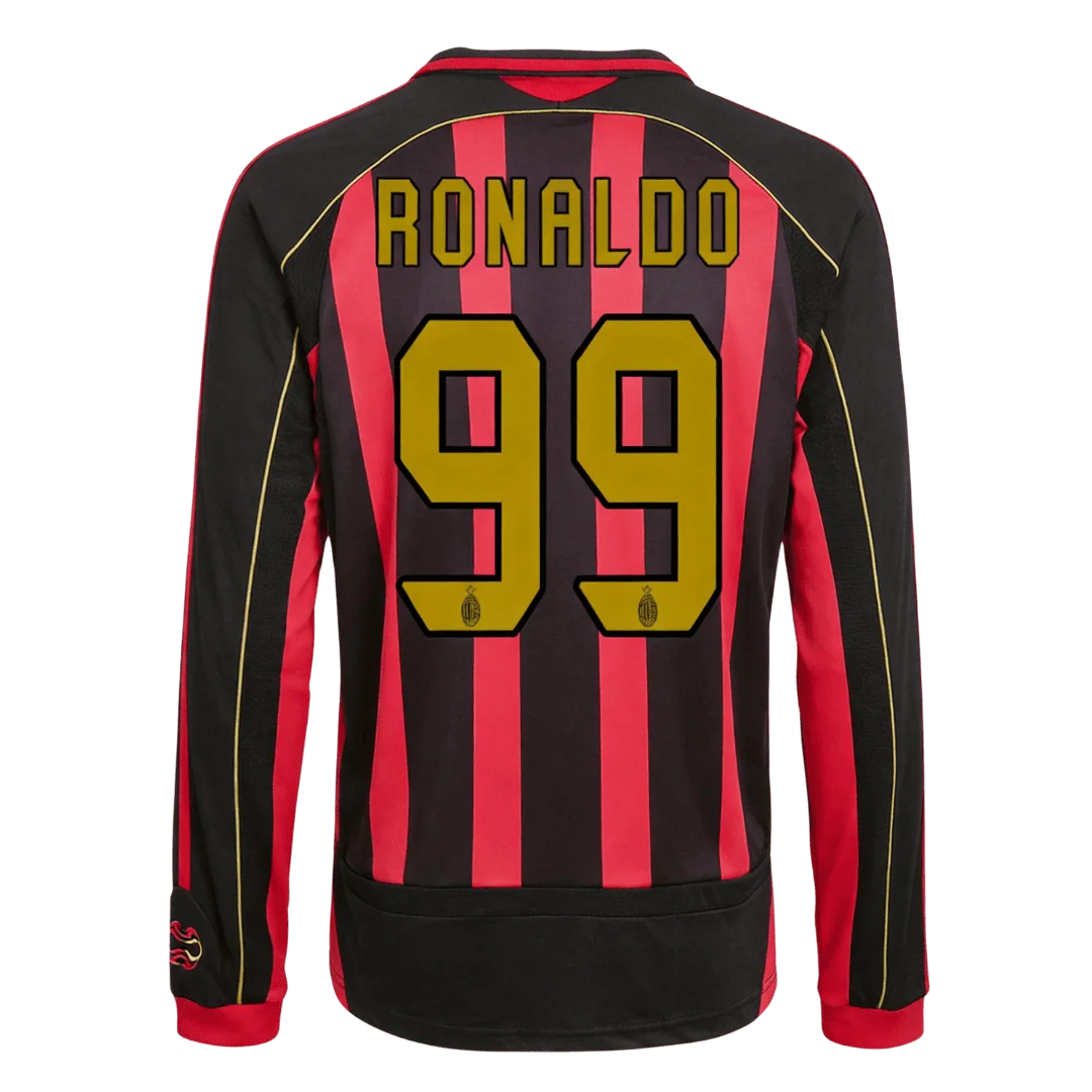 Retro Soccer Jersey RONALDO #99 AC Milan Home Long Sleeve 2006/07