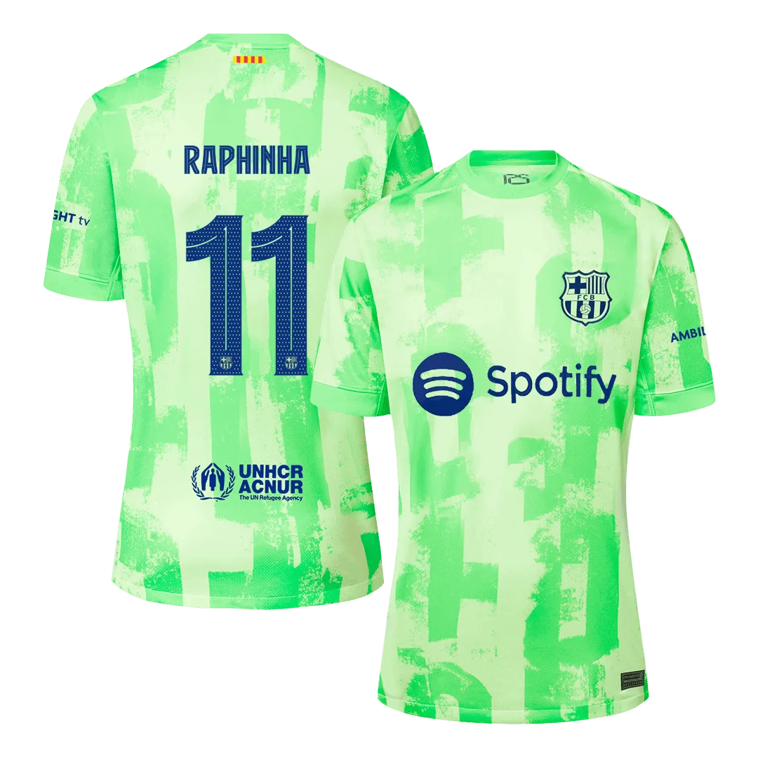 RAPHINHA #11 Barcelona Third Away Soccer Jersey -UCL