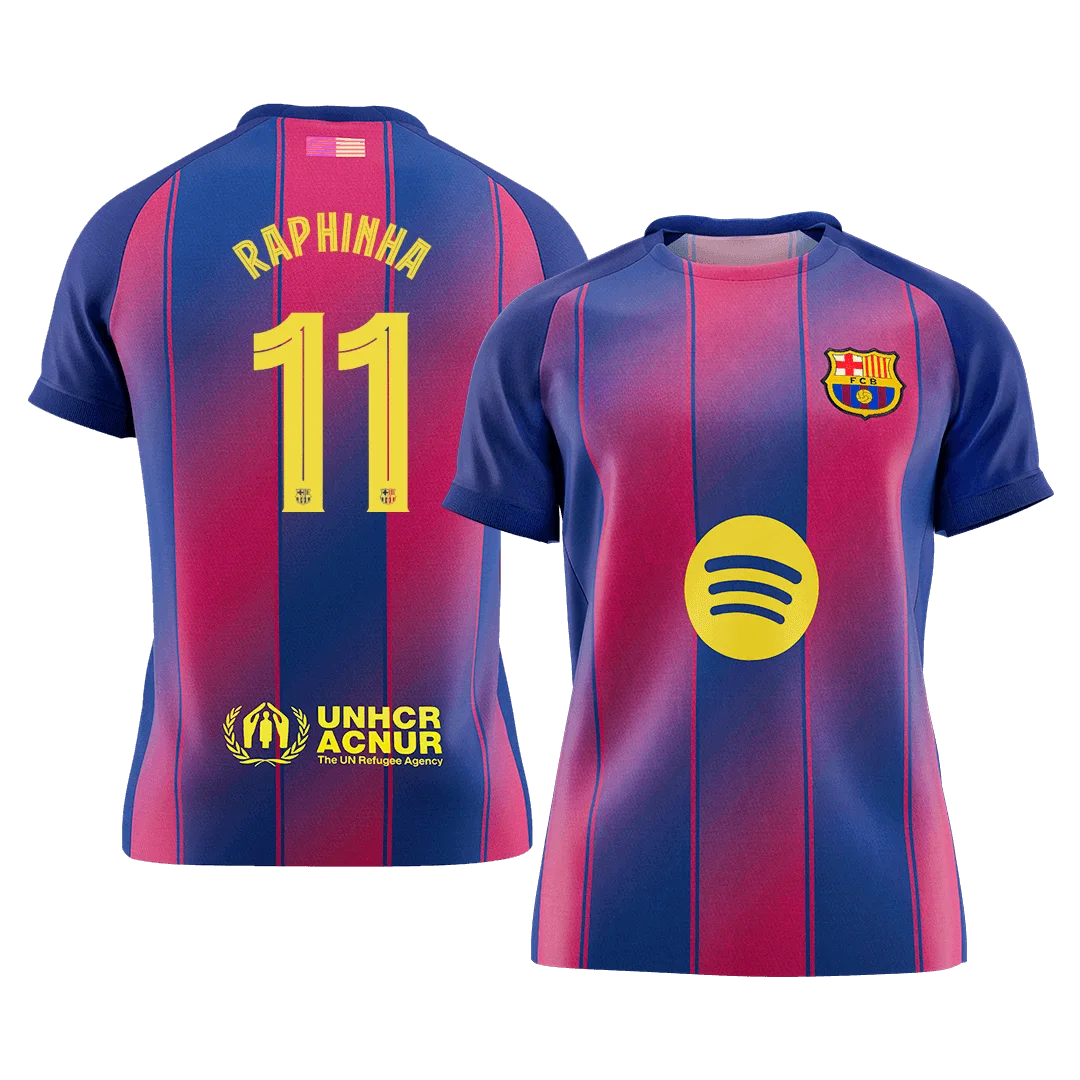 RAPHINHA #11 Barcelona Home Soccer Jersey 2025/26 - UCL