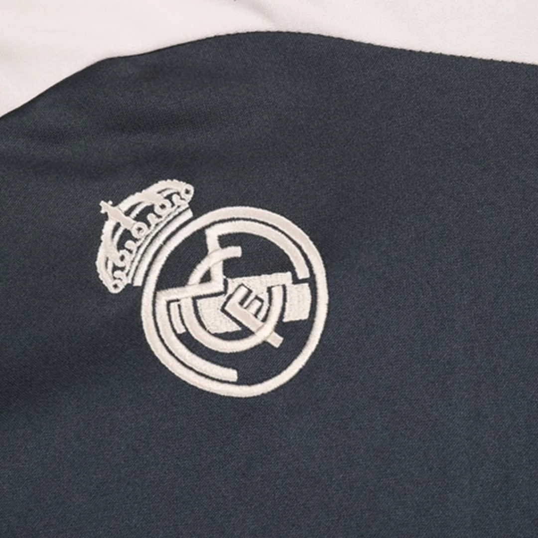 Real Madrid 1/4 Zip Tracksuit Gray