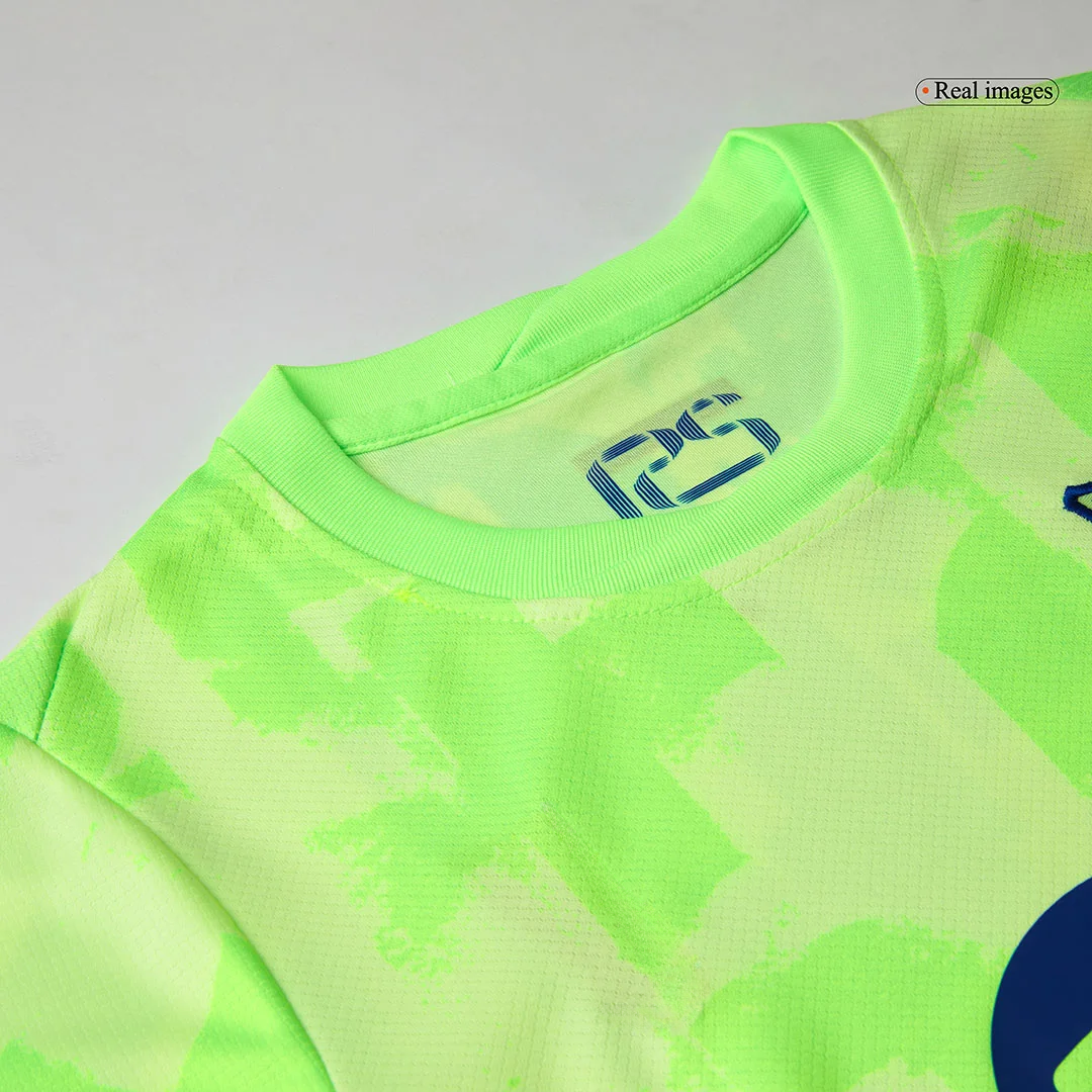 Barcelona Third Away Kids Soccer Jerseys Kit – UCL (Spotify Logo Without Text)