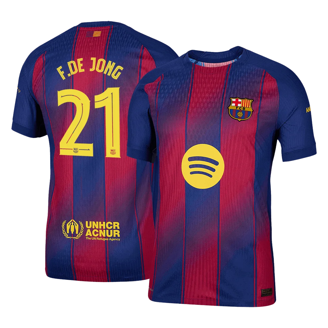 F.DE JONG #21 Barcelona Home Player Version Jersey 2025/26 - UCL