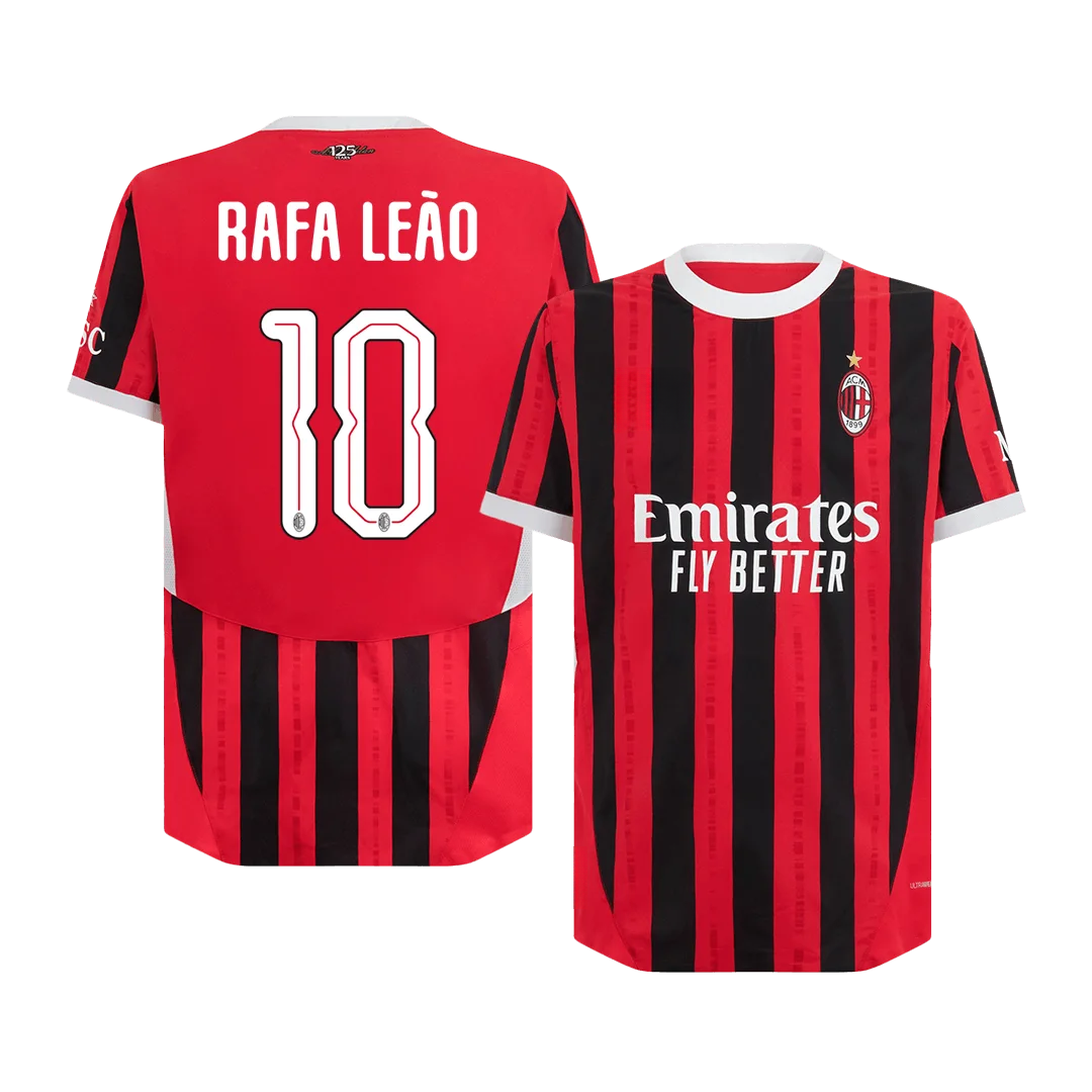 RAFA LEÃO #10 AC Milan Home Authentic Soccer Jersey - UCL