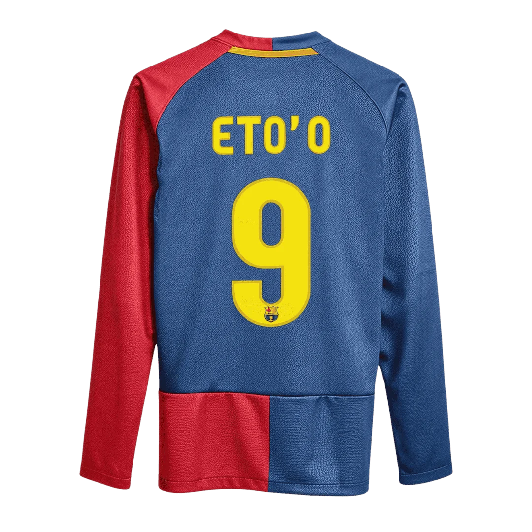Retro Soccer Jersey ETO'O #9 Barcelona Home Long Sleeve 2008/09 - UCL Final - UCL