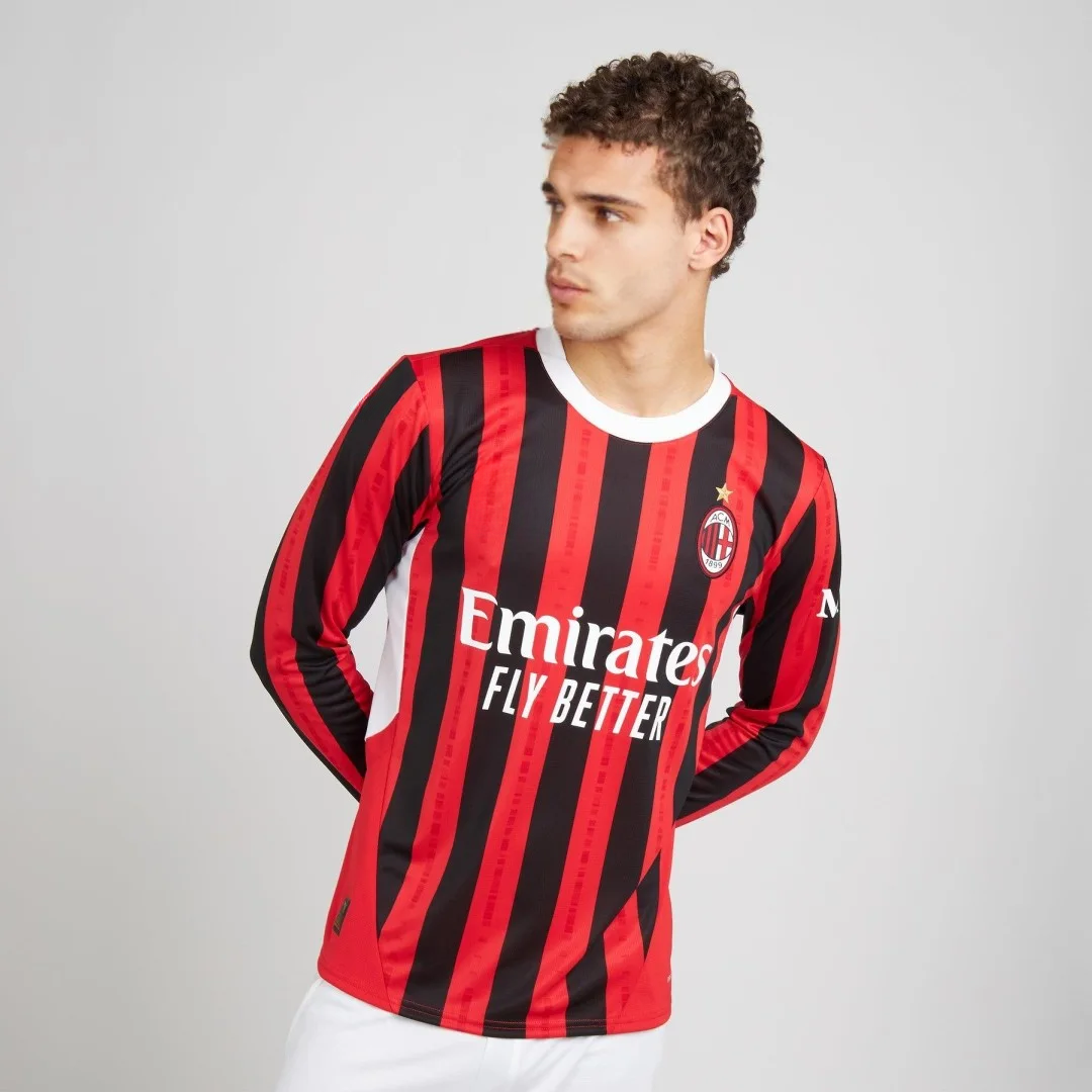 AC Milan Home Long Sleeve Soccer Jersey