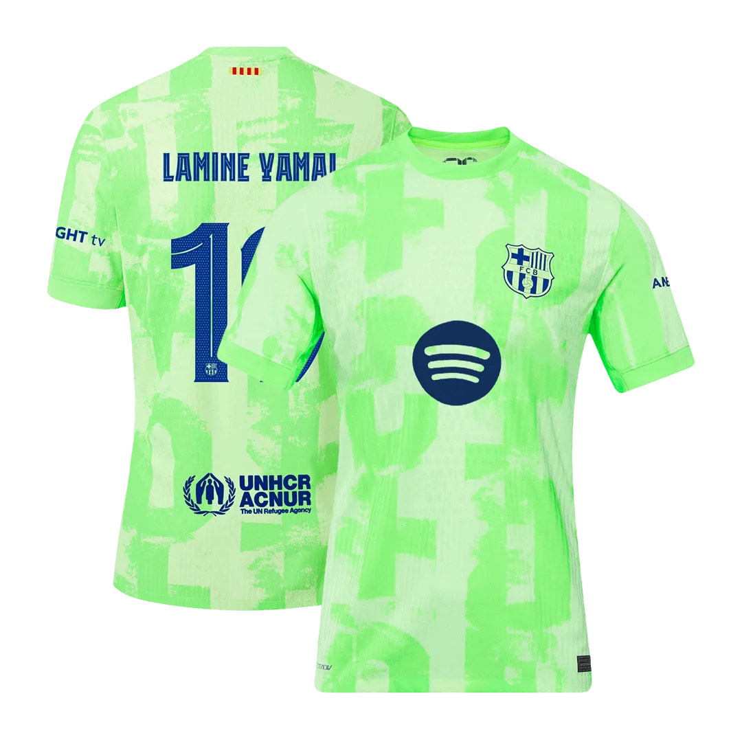 LAMINE YAMAL #19 Barcelona Third Away Player Version Jersey - UCL(Spotify Logo Without Text）