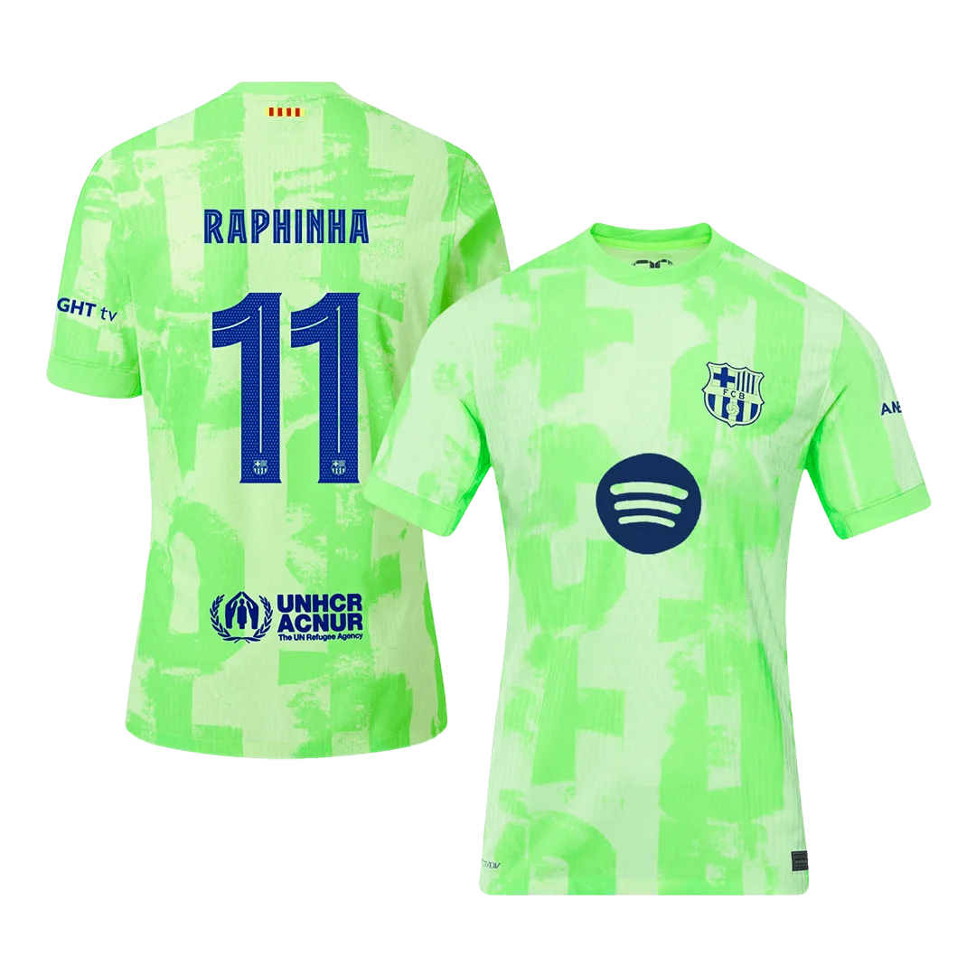 RAPHINHA #11 Barcelona Third Away Player Version Jersey - UCL(Spotify Logo Without Text）