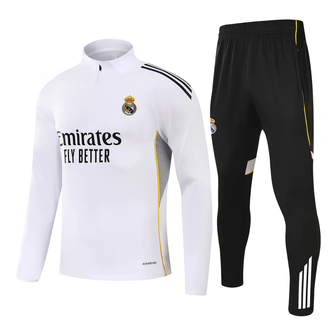 Real Madrid 1/4 Zip Tracksuit 2025/26 White