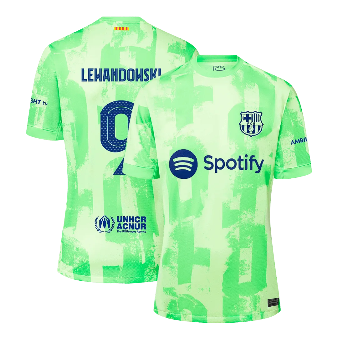 LEWANDOWSKI #9 Barcelona Third Away Soccer Jersey -UCL