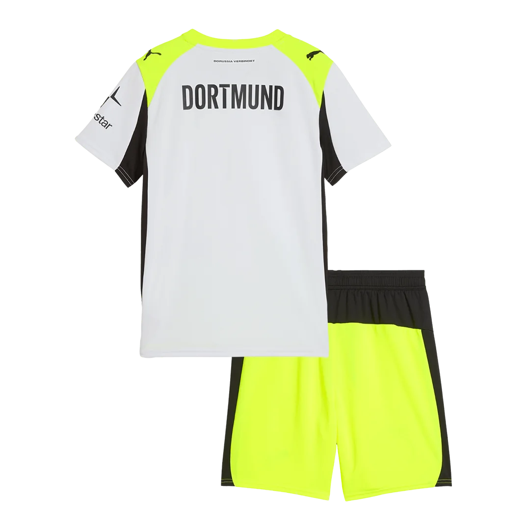 Borussia Dortmund Away Kids Soccer Jerseys Kit 2025/26