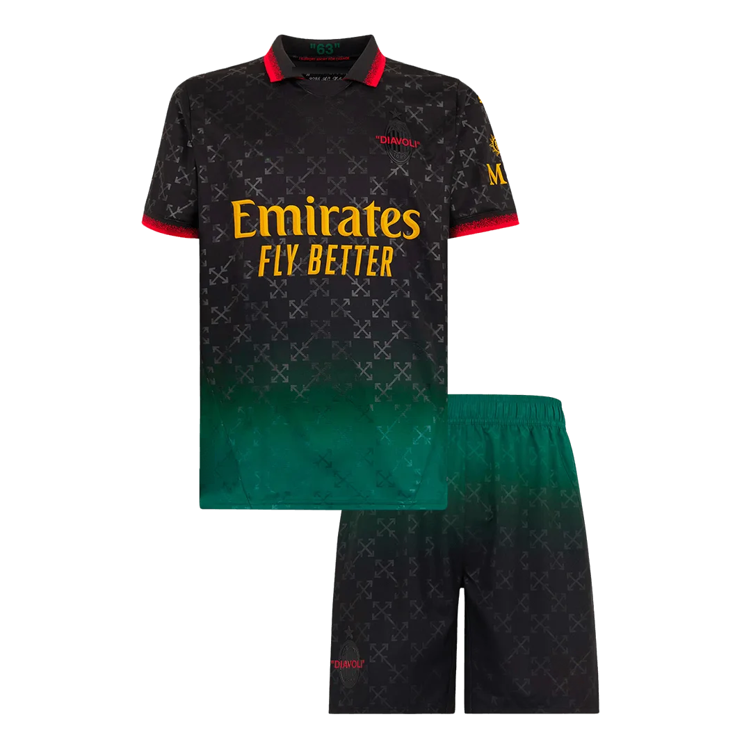 AC Milan Fourth Away Kids Soccer Jerseys Kit