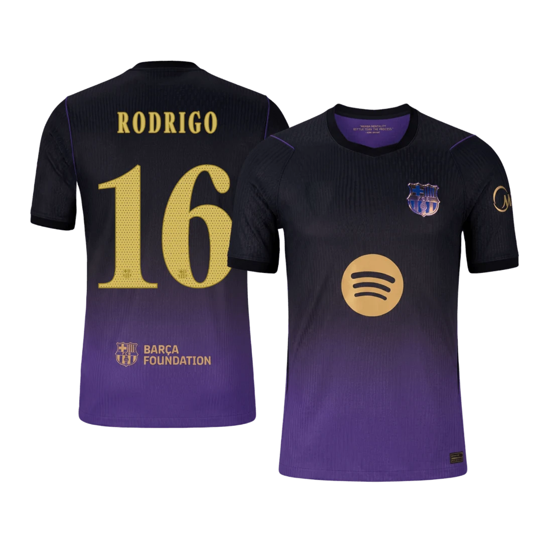RODRIGO #16 Barcelona Away x Kobe Bryant Player Version Jersey 2026/27 - UCL