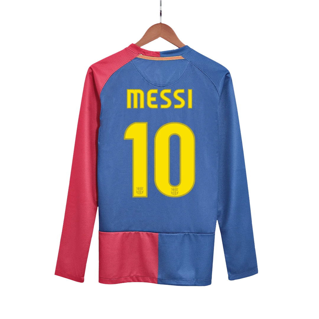 Retro Soccer Jersey MESSI #10 Barcelona Home Long Sleeve 2008/09 – UCL Final