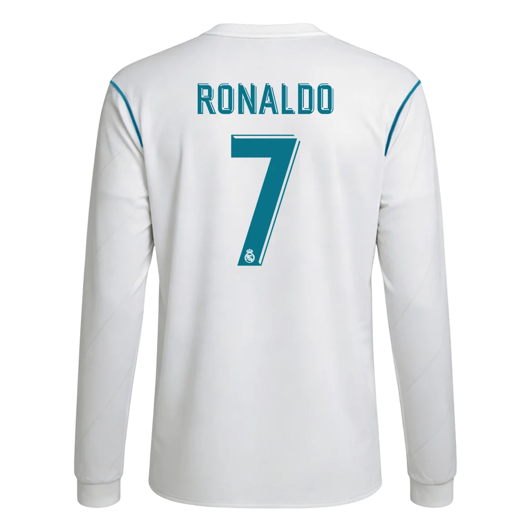 Retro Soccer Jersey RONALDO #7 Real Madrid Home Long Sleeve 2017/18