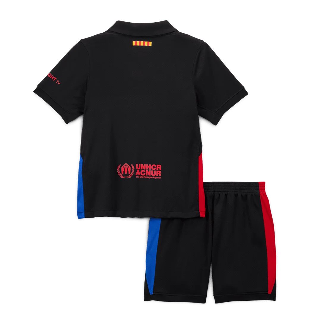 Barcelona Away Kids Soccer Jerseys Kit- Spotify Logo Without Text