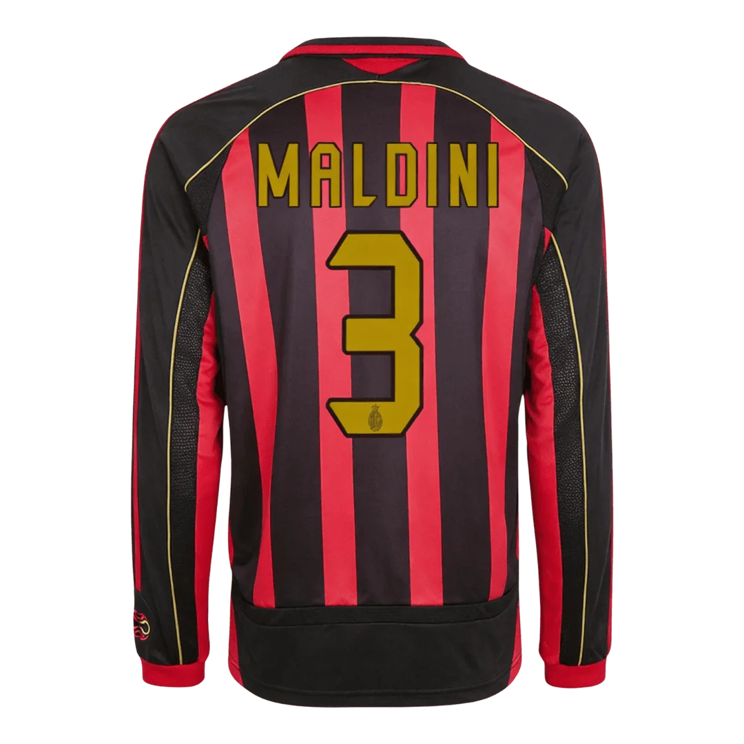 Retro Soccer Jersey MALDINI #3 AC Milan Home Long Sleeve 2006/07