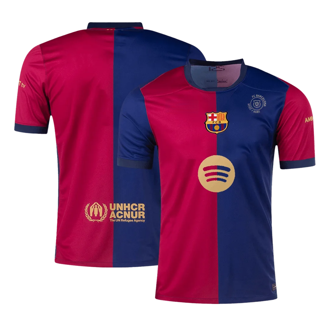 Barcelona Home Soccer Jersey -125th Anniversary (Spotify Logo Without Text)