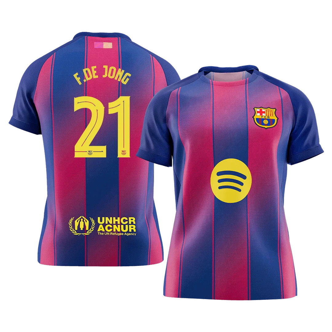 F.DE JONG #21 Barcelona Home Soccer Jersey 2025/26 - UCL