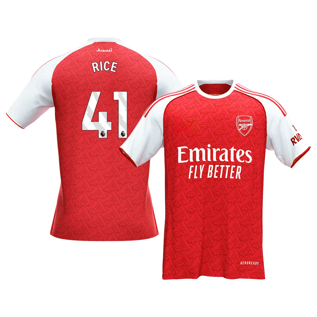RICE #41 Arsenal Home Soccer Jersey 2025/26