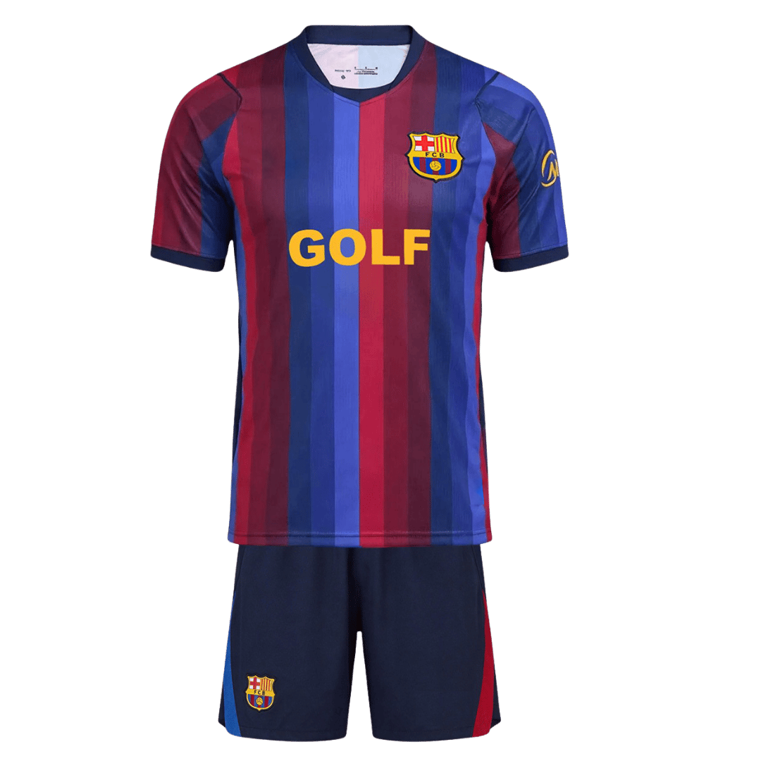 Barcelona x Golf Wang Home Kids Soccer Jerseys Kit 2026/27