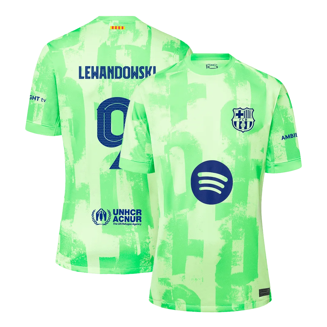 LEWANDOWSKI #9 Barcelona Third Away Soccer Jersey - UCL(Spotify Logo Without Text）