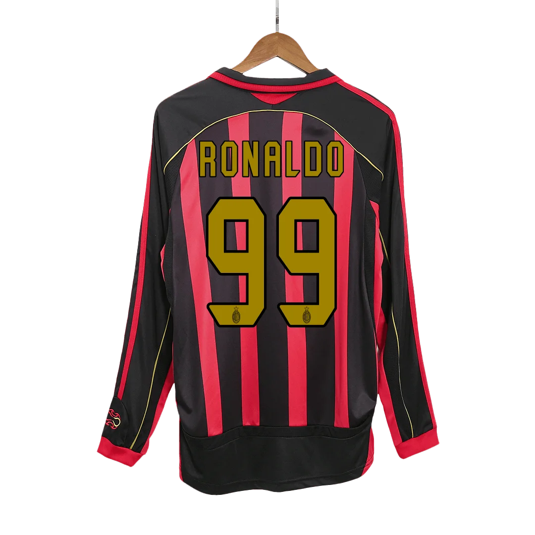 Retro Soccer Jersey RONALDO #99 AC Milan Home Long Sleeve 2006/07