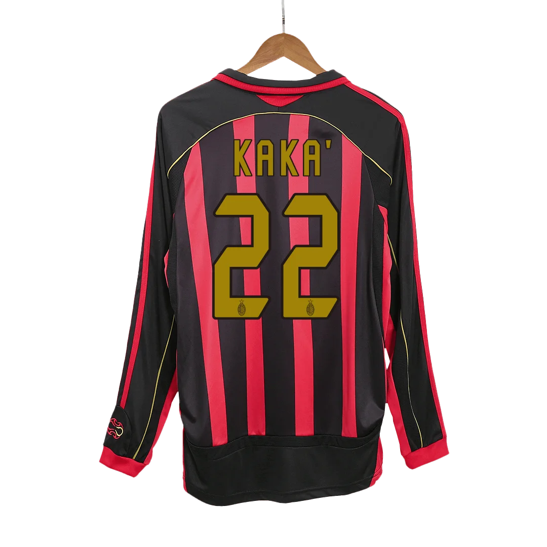 Retro Soccer Jersey KAKA’ #22 AC Milan Home Long Sleeve 2006/07