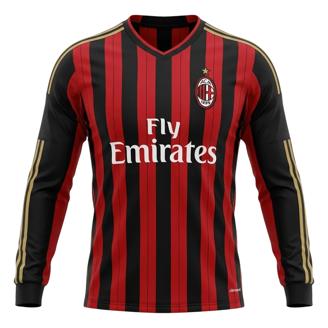 Retro Soccer Jersey AC Milan Home Long Sleeve 2013/14