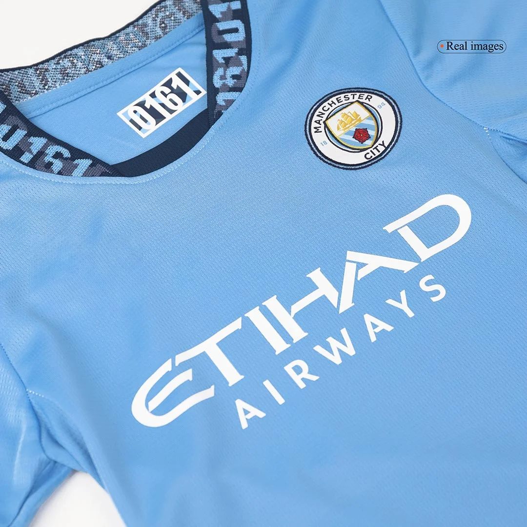 Manchester City Home Kids Soccer Jerseys Kit