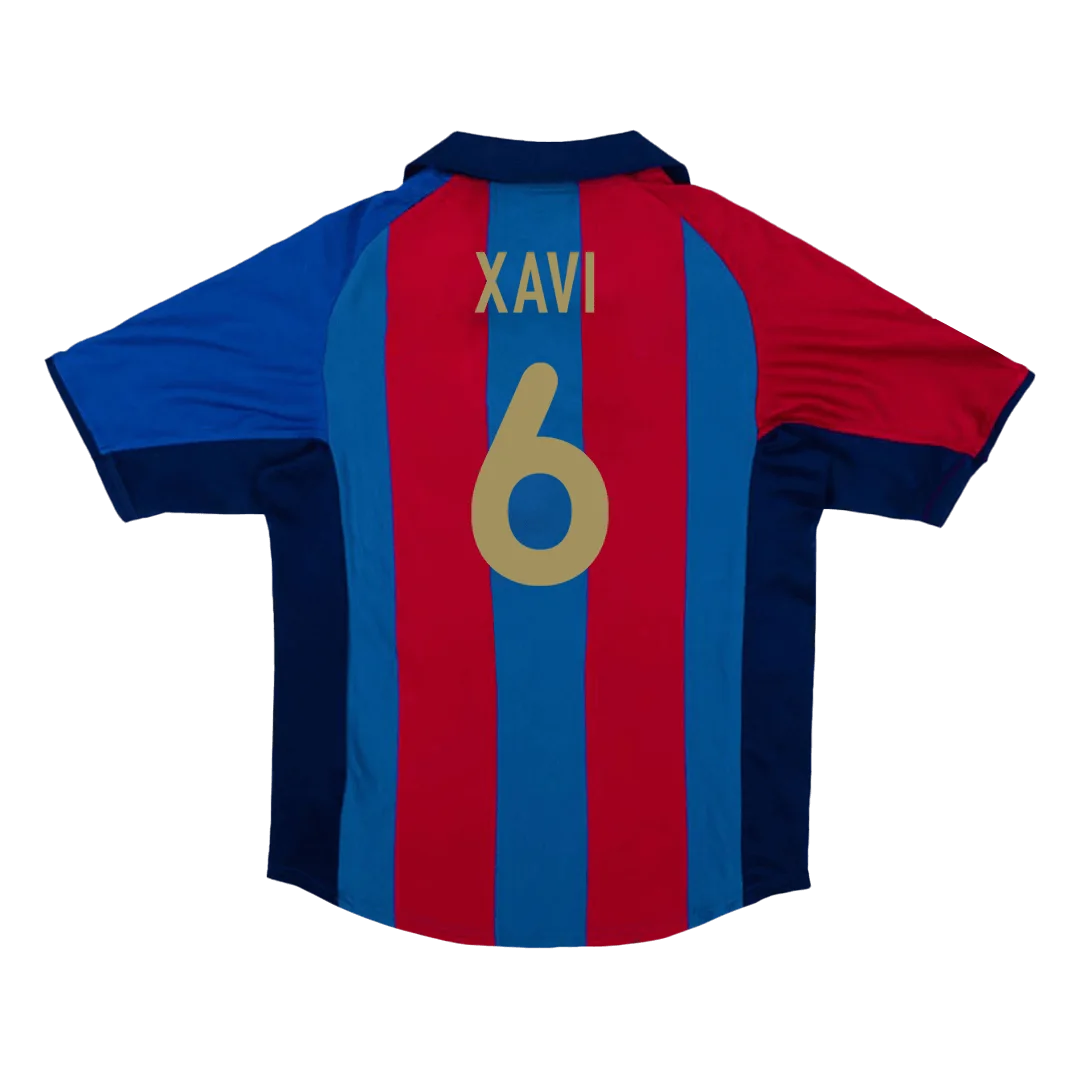 Retro Soccer Jersey XAVI #6 Barcelona Home 2001/02