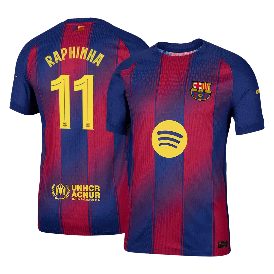 RAPHINHA #11 Barcelona Home Player Version Jersey 2025/26 - UCL