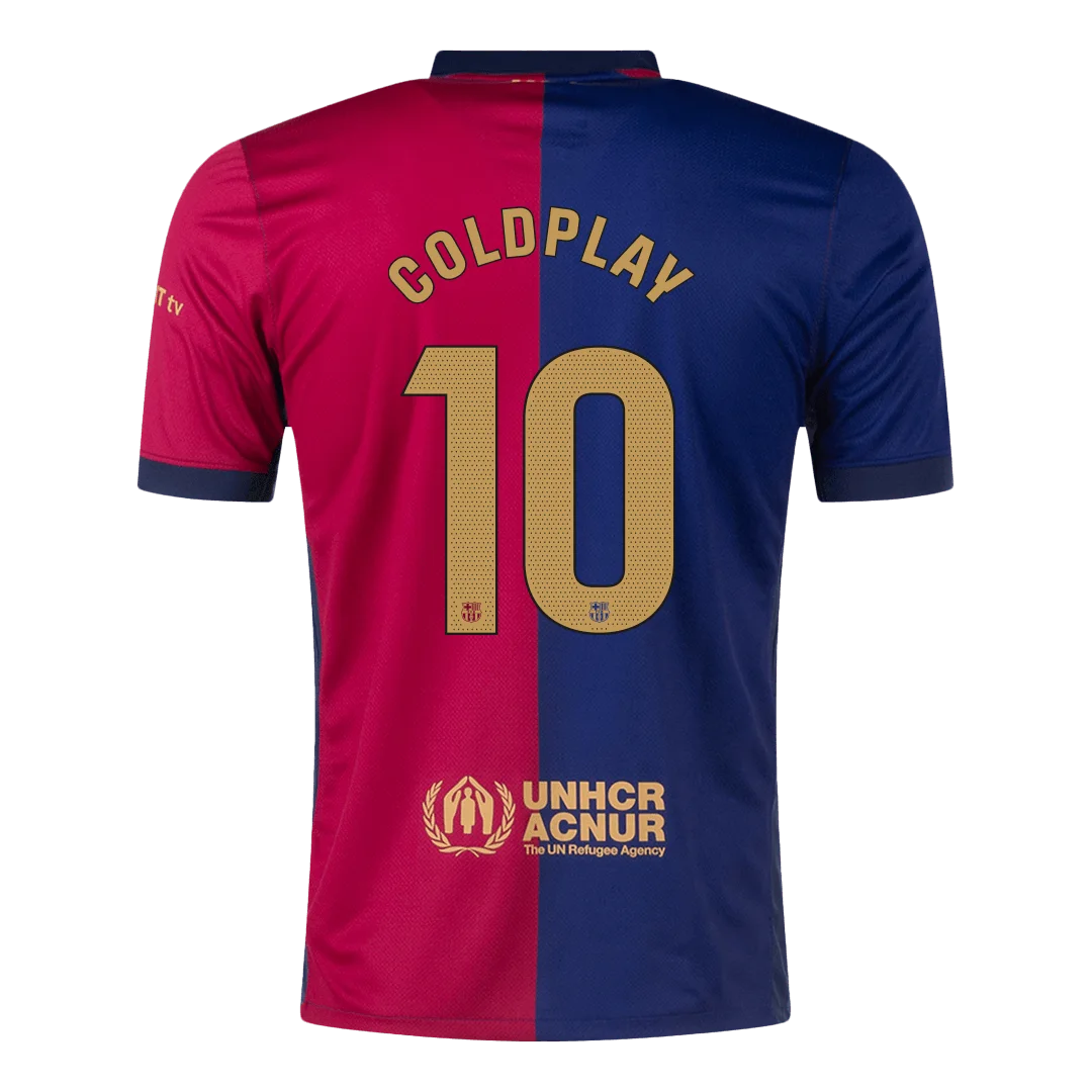 COLDPLAY #10 Barcelona Home Soccer Jersey