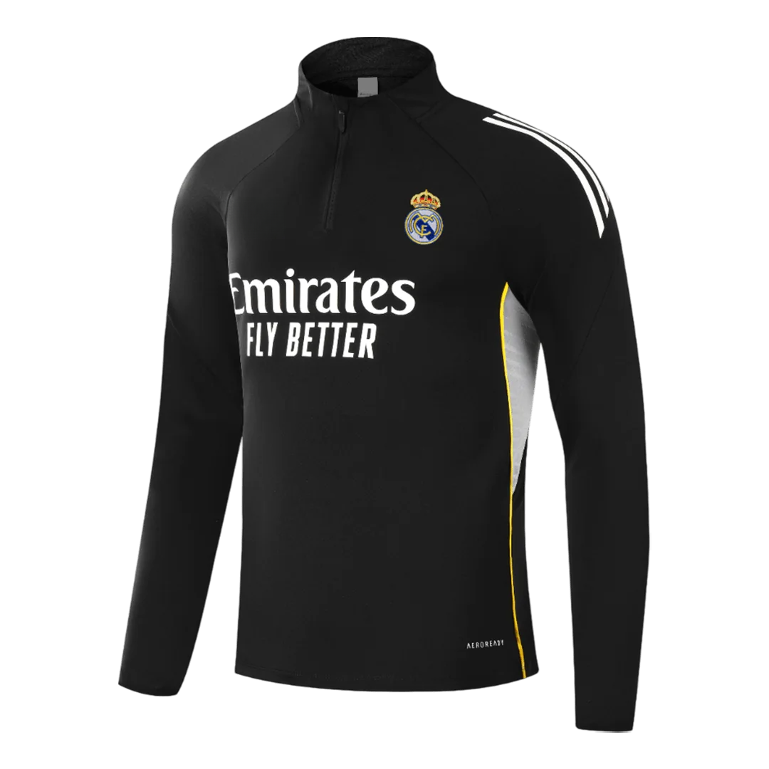 Real Madrid 1/4 Zip Tracksuit 2025/26 Kids Black