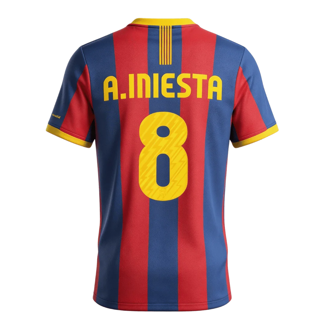 Retro Soccer Jersey A.INIESTA #8 Barcelona Home 2010/11