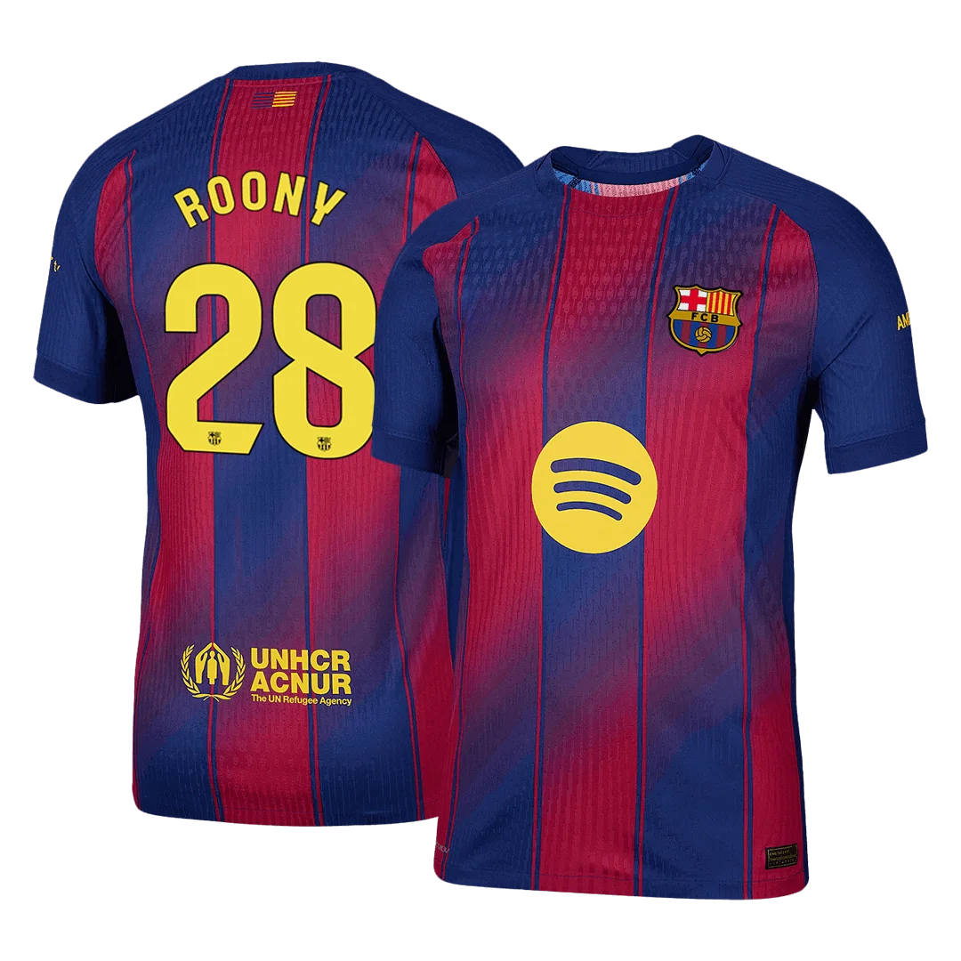 ROONY #28 Barcelona Home Player Version Jersey 2025/26