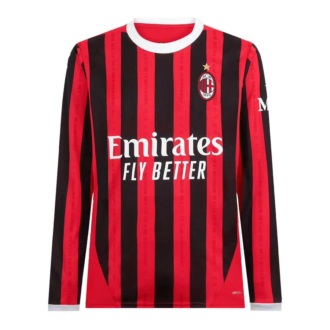 AC Milan Home Long Sleeve Soccer Jersey