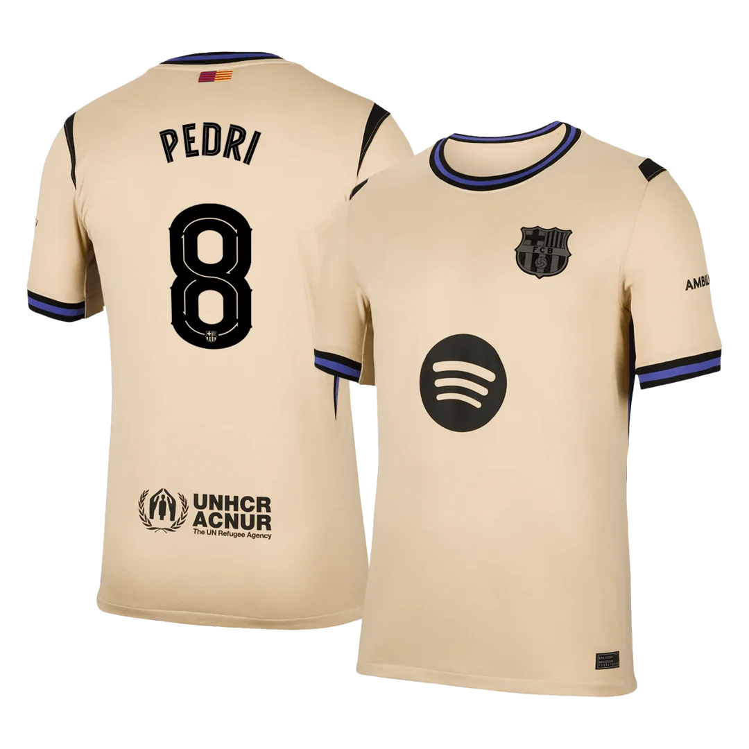 PEDRI #8 Barcelona Away Soccer Jersey 2025/26 -UCL