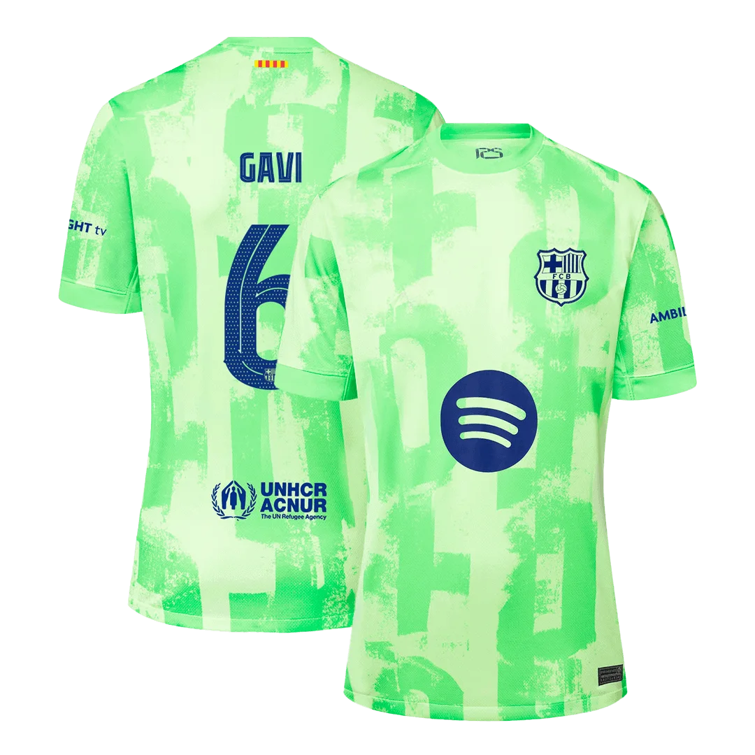 GAVI #6 Barcelona Third Away Soccer Jersey- UCL(Spotify Logo Without Text）
