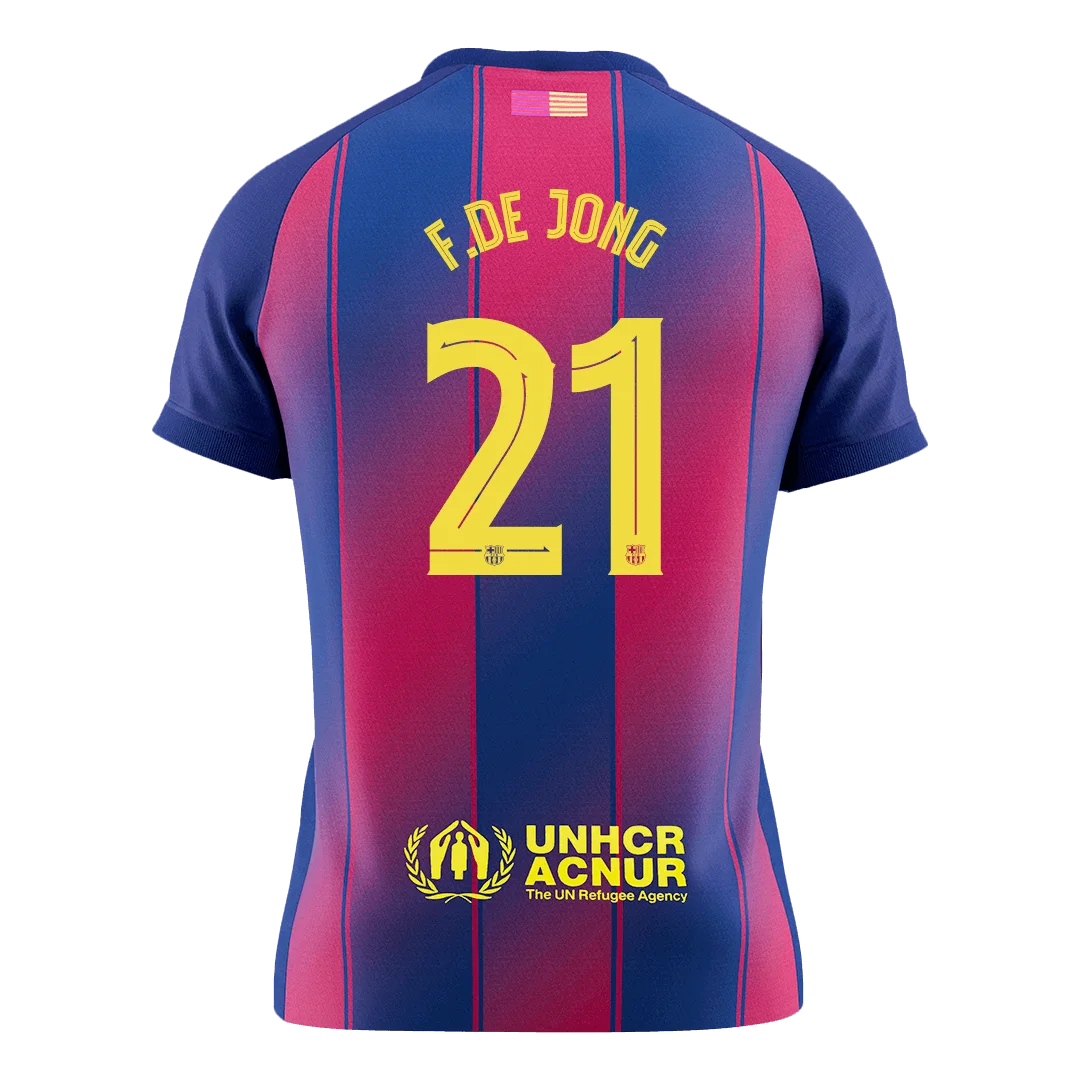 F.DE JONG #21 Barcelona Home Soccer Jersey 2025/26 – UCL