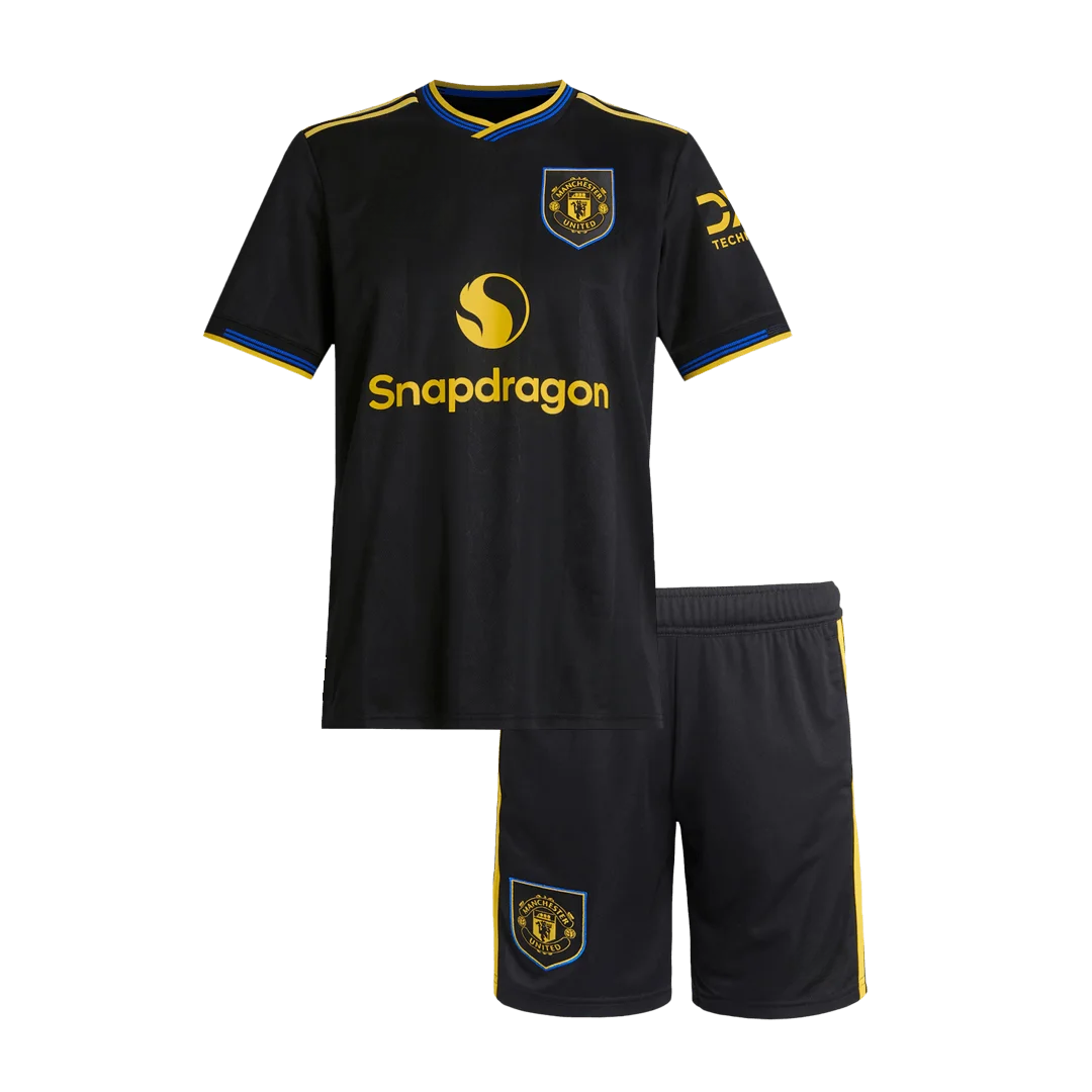 Conjunto infantil del Manchester United 2025/26 – tercera equipación
