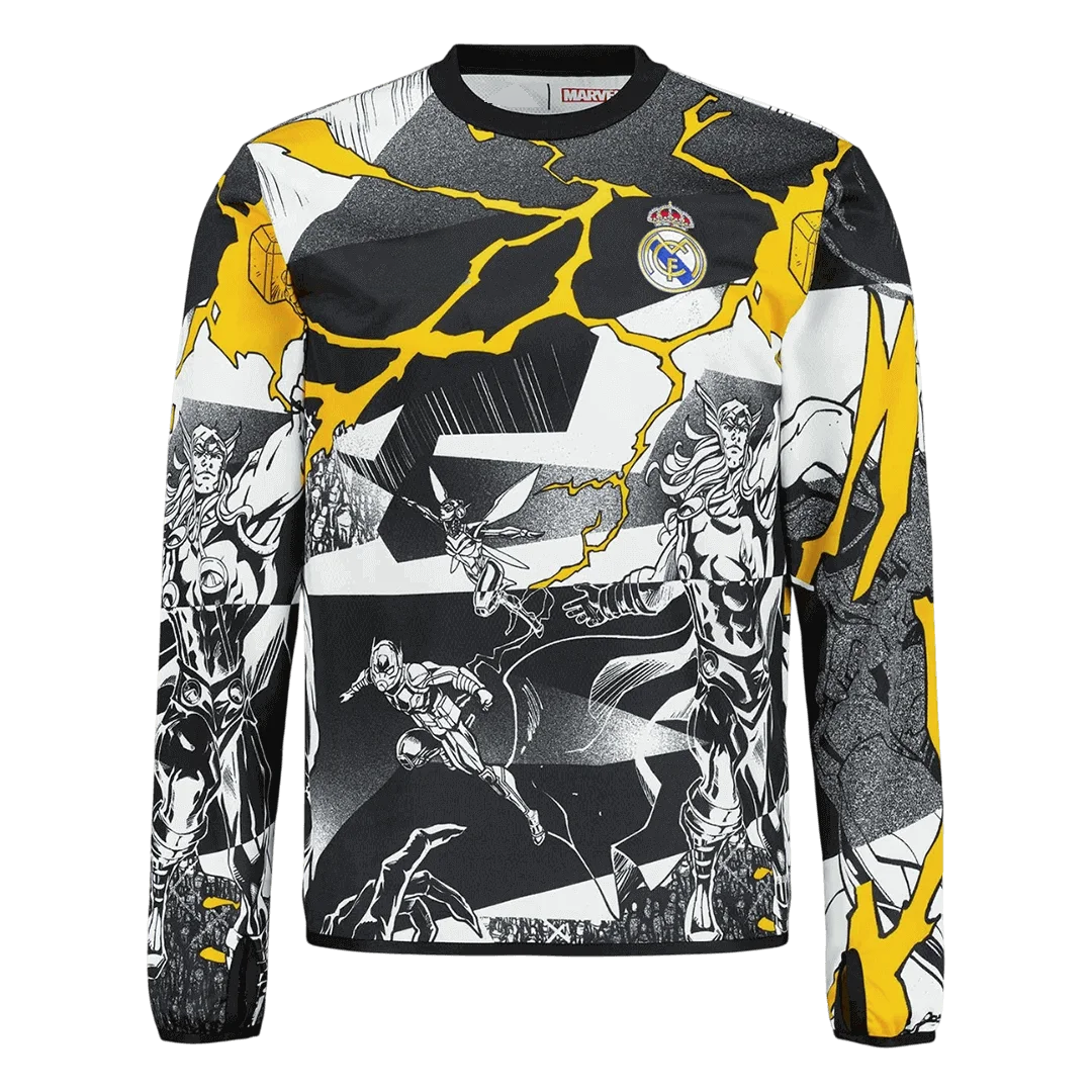 Real Madrid X Marvel Long Sleeve Jersey 25/26 Black&White
