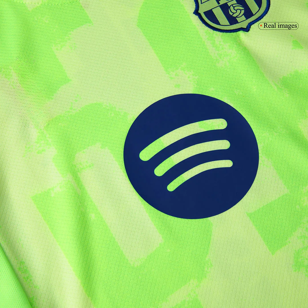 Barcelona Third Away Kids Soccer Jerseys Kit – UCL (Spotify Logo Without Text)