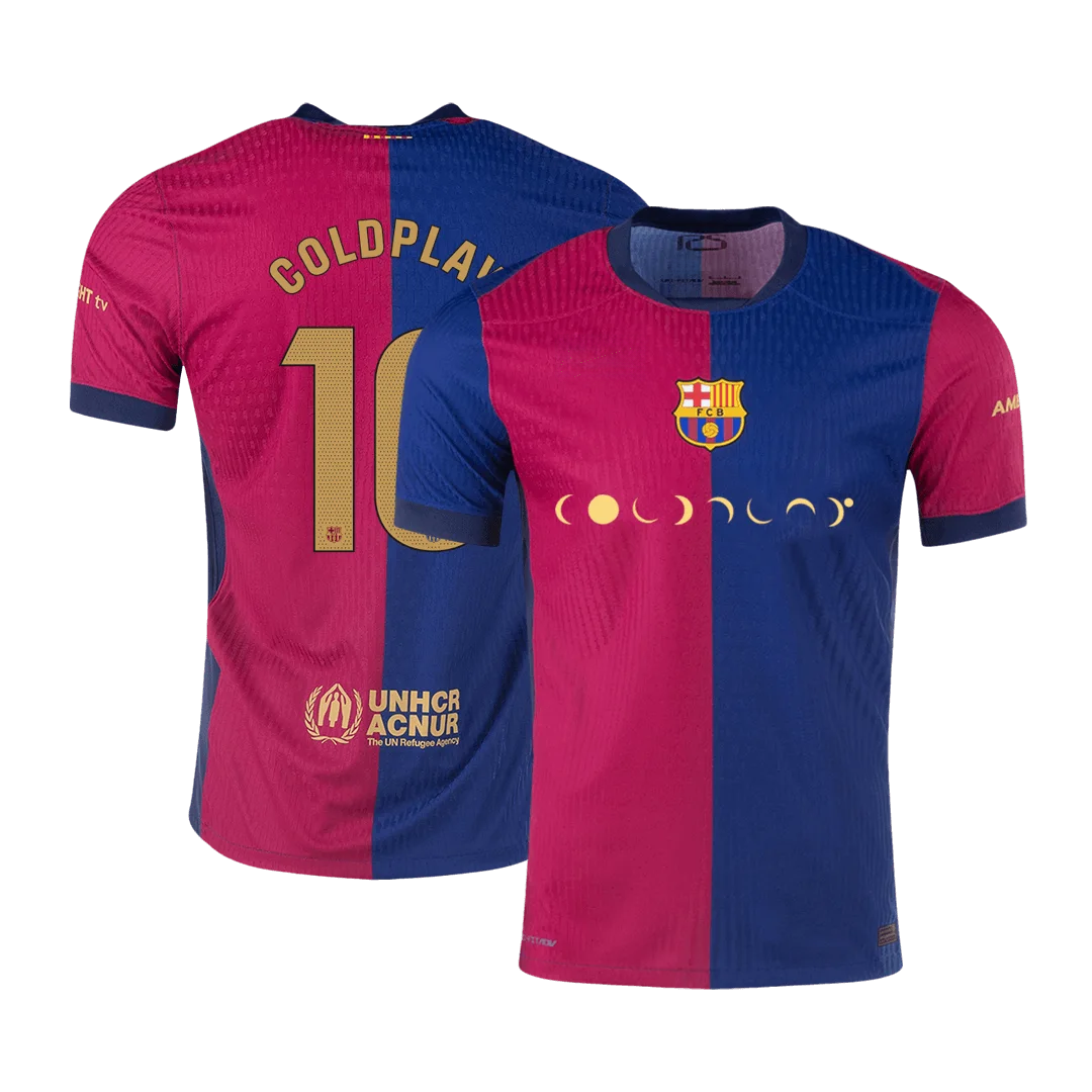 COLDPLAY #10 Barcelona Home Player Version Jersey
