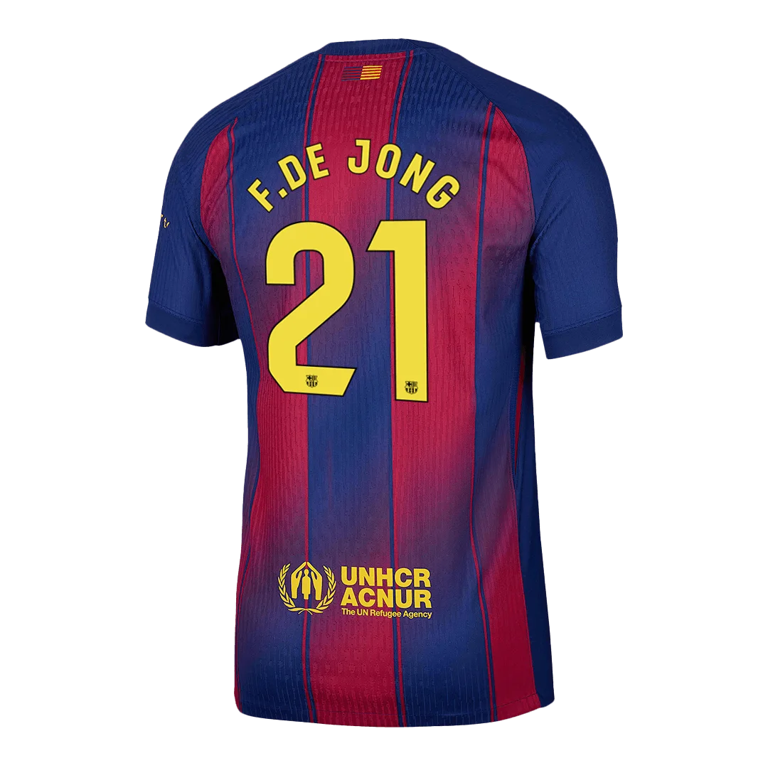 F.DE JONG #21 Barcelona Home Player Version Jersey 2025/26